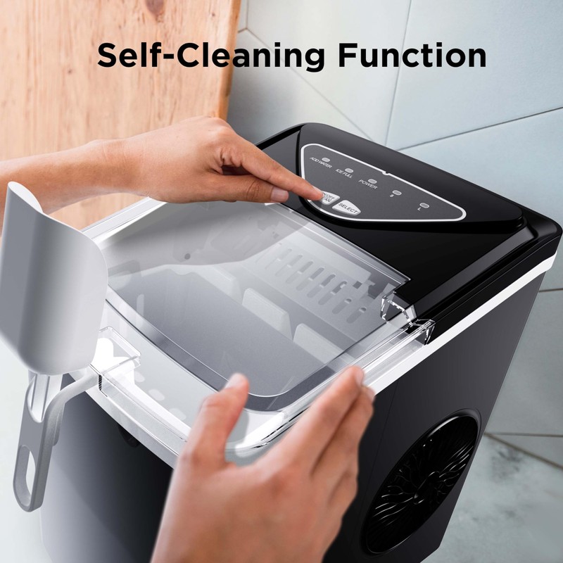 Silonn Countertop Ice Maker, 9 Ice Cubes in 6 Mins,