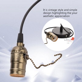 QANYEGN E27 Vintage Pendant Light Holder, Vintage Hanging Pendant Light Kit, Retro Pendant Lamp Holder Fixture for Kitchens, Bedrooms, Dining Rooms (Bronze)