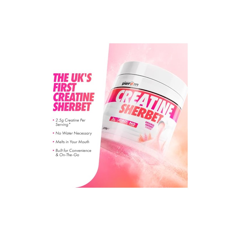 Per4m Creatine Sherbet No Water Required Dry Scoop 5g of