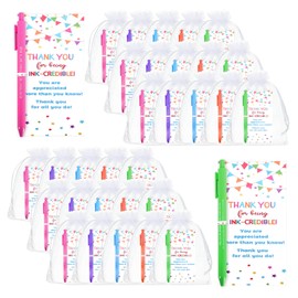 30Pcs Thank you Gifts - Inspirational Pens Set, Ballpoint Pens with Organza Bags and Thank You Cards, Bulk Gift for Employee Teacher Student Coworkers Staff Volunteer Nurse Appreciation Gifts