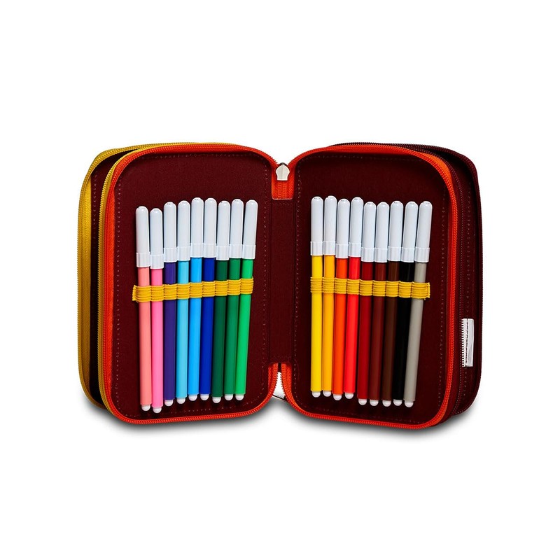 Seven S.P.A. A.S. Roma Calcio 3 Zip Case Yellow Red