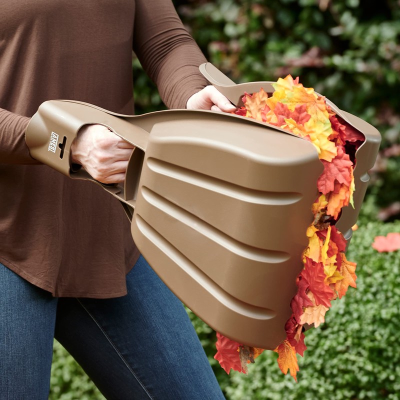 AMES Leaf Scoops Hand Rake Set with Collapsible Pop-Up Garden