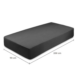 Double Fitted Sheet for Size 140x200 cm in Dark Gray Microfiber Bottom Fitted Sheet Deep Pocket 12 inch (up to 30cm) in Soft Brushed Microfiber Fabric Easy Care Shrinkage and Fade Resistant