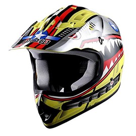 WOW Youth Kids Motocross BMX MX ATV Dirt Bike Moutain Helmet Shark Yellow