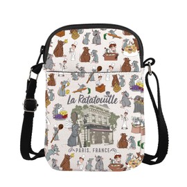 TSOTMO La Ratatouille Paris France Inspired Crossbody Bag Anyone Can Cook GiftMouse Chef Movie Mech Remy Rat Bag (La Rat Cross)