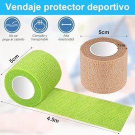 Vendaje Deportivo, Vendaje Elástico No Tejido, Vendaje Autoadhesivo, Suave, Transpirable, Impermeable, Adecuado para Estiramientos Deportivos, Esguinc