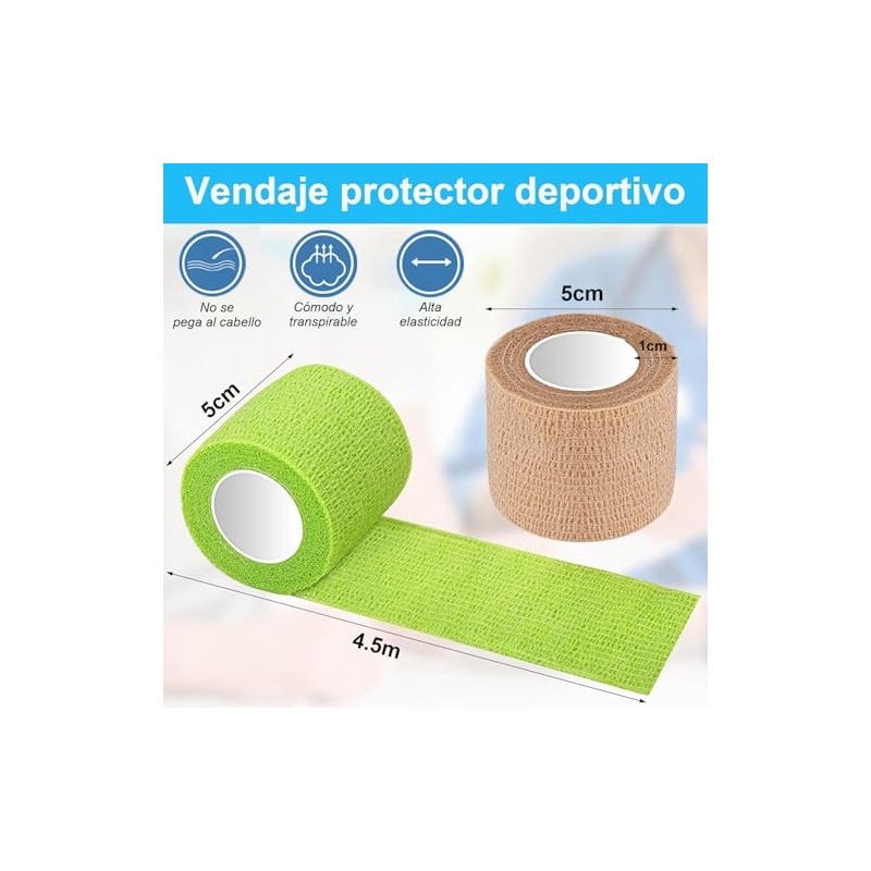 Vendaje Deportivo, Vendaje Elástico No Tejido, Vendaje Autoadhesivo, Suave, Transpirable,