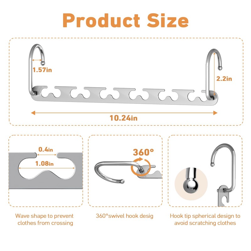 Meneicvy Clothes Hanger Space Saving for Closet Organize, 6 Pack
