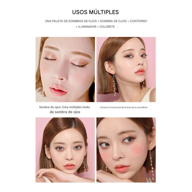 Paleta Sombras Ojos Mopoyat 18 Tonos Brillante Hipoalergénico Impermeable