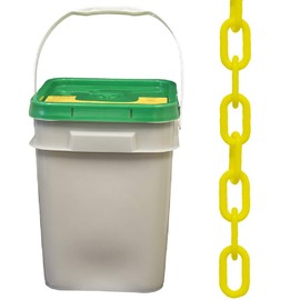 Mr. Chain Plastic Barrier Chain Pail, Yellow, 1.5-Inch Link Diameter, 300-Foot Length (30002-P)
