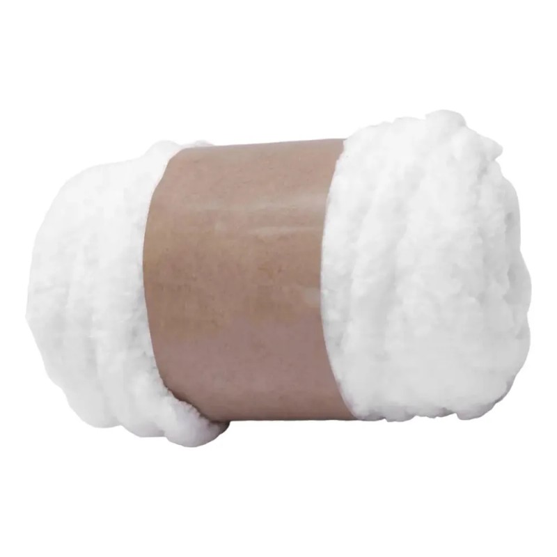 Hilo De Lana Grueso Para Ganchillo, Hilo Tubular Blanco //