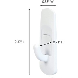 Command Utility Hooks Value Pack, Small, White, 6 Wall Hooks 12 Small Strips (17002C-VP)