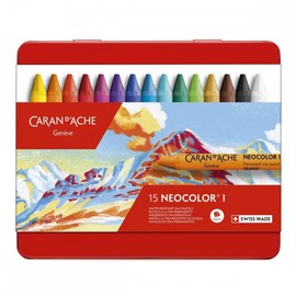 Neocolor I - Pasteles de cera resistentes al agua, 15 colores