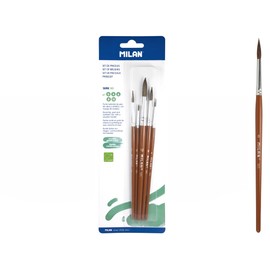 Blister Pack of 5 Round Brushes (Goat Hair and Synthetic) Series 101 No. 0.4, 6, 8 and 12