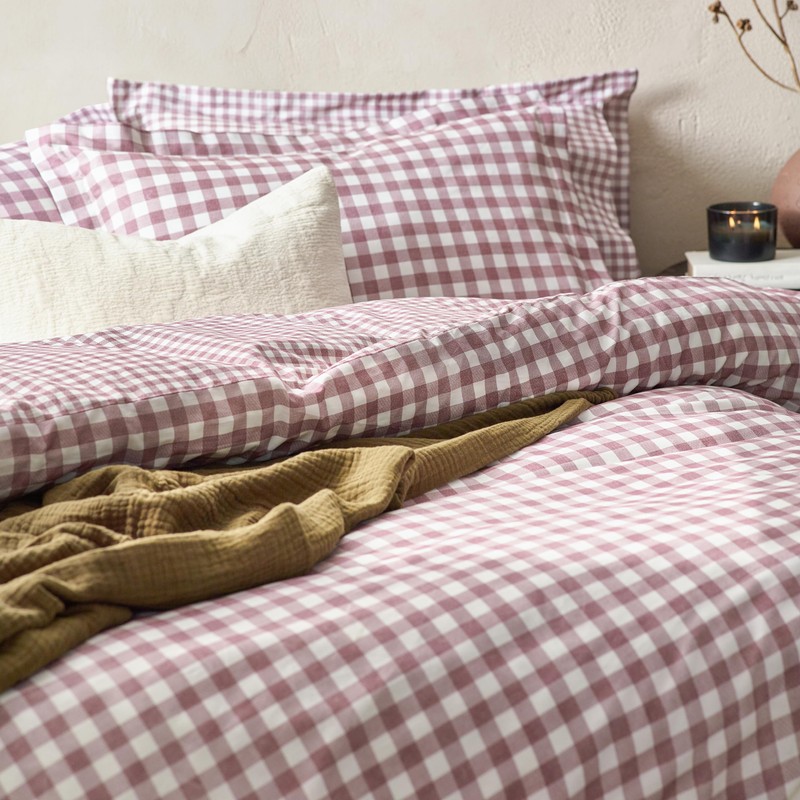 Yard Barton Gingham Check Duvet Cover Set - 100% Cotton,