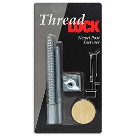LJ-3070-P: Threadlock Newel Post Fastener with 1 1/2" Reversible Wood Plug (Poplar Wood Plug)