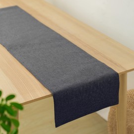 Aomiro Table Runner, Scandinavian Table Runner, Double Sided, Table Center Cloth, Stylish, Table Runner, Table Center, Cloth, Washing, Table Decoration, 72.0 x 12.6 inches (183 x 32 cm), Lead Color
