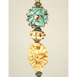 Arts & Crafts Lampwork Glass Natural Earthen Green Ceiling Fan Pull