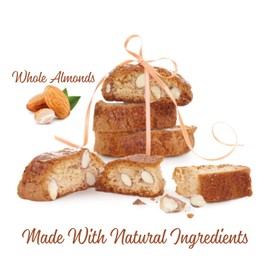 Matilde Vicenzi Cantuccini Almond Biscotti - Timeless Classic Crunchy Tuscan Pastry - Authentic Bite-Size Italian Biscuits With Real Whole Almonds For Coffee, Tea Or Wine - Kosher, Dairy - 7.93 oz Bag