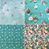 BIKHYY 8 Pieces 18X22 inches Blue Green Floral Cotton Fabric