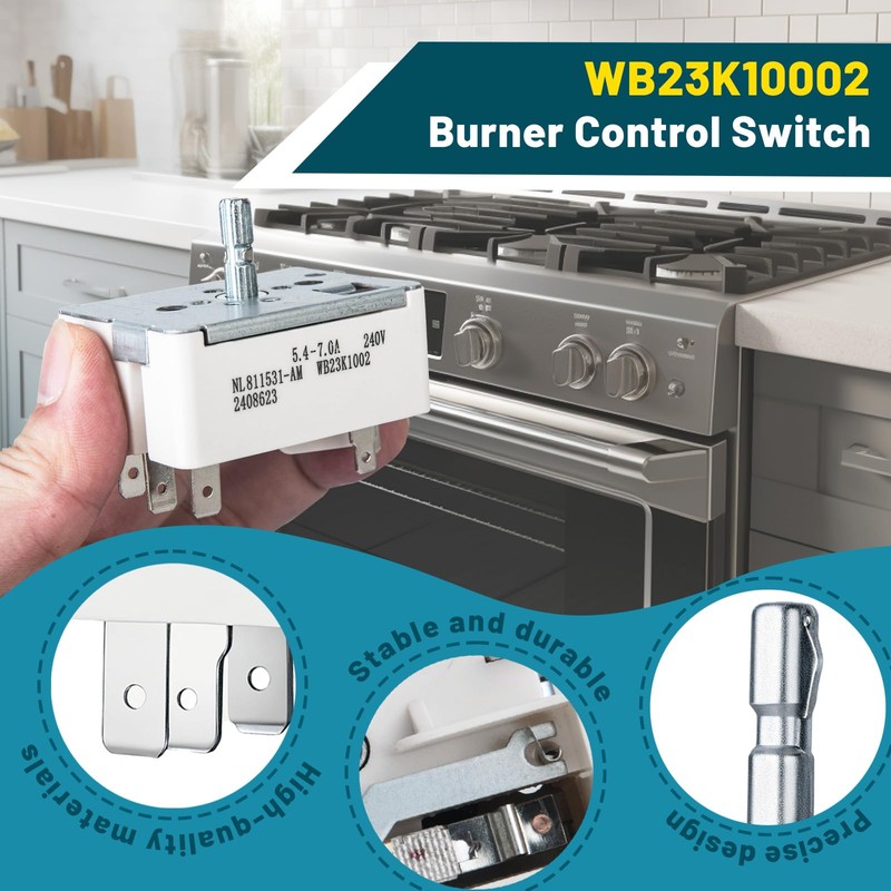 WB23K10002 Range Burner Control Switch for GE 6 Inch Surface