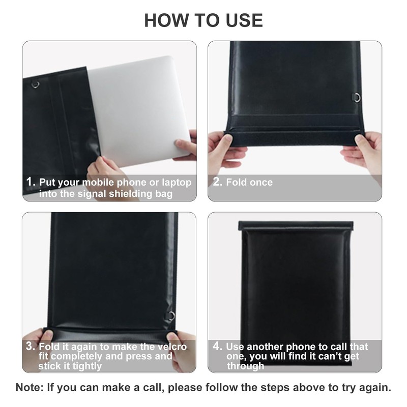 5pcs Faraday Bags Fireproof Waterproof Signal Blocking Large Prevent Tracking