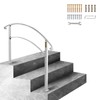 VEVOR Handrail for Outdoor Steps, 2-3 Steps White Arch#1, Adjustable