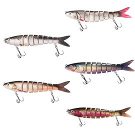Alriedy Wobbler Set - 5 Stück Hecht Köder & Barsch Köder, Swimbait Angelköder Für Zander/Forellen, Süß- & Salzwasser Tauglich