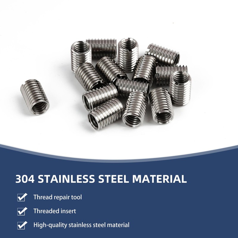 15 Pieces Threaded Insert M10 to M8.15 mm, Stainless Steel