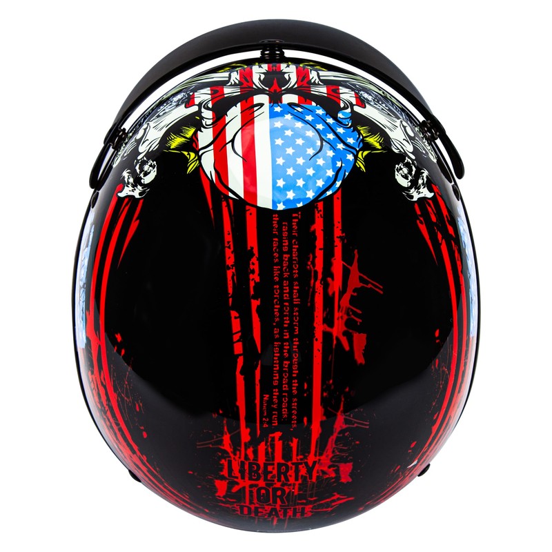 Cartman Cruiser Scooter Motorcycle Half Face Helmet, American Flag Skull