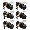 6 Pack Keyed Entry Door Lock(Keyed Alike), Round Style Knob,