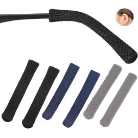 KECHIO Eyeglasses Ear Cushions for Glasses Ear Cushion for Glasses Behind Ears Eye Glasses Ear Grippers Soft Knitting Cotton Eyeglasses Temple Tips Sleeve Glasses Arm Cushion Anti Slip (3 Pairs) 3