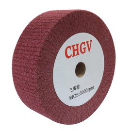 LDEXIN 150mm x 50mm 320 Grit Polishing Burnishing Wheel, 6 Inch Bench Grinder Wheels for Buffing Out Nicks and Scratches on Metal Copper, 2" Thickness for 0.8" Arbor, Red