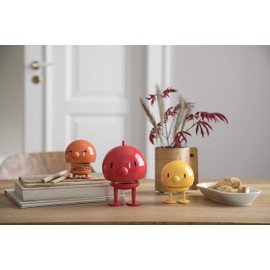 Hoptimist Mega Bumble Boy, Home Decor Ornament - Danish Design, Plastic W/Metal Spring, X-Large - Creates Cheerful Movement- (Red)