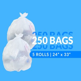 Reli. Reli. 13 Gallon Trash Bags | 250 Bags | Clear | Tall Kitchen | Strong | Garbage