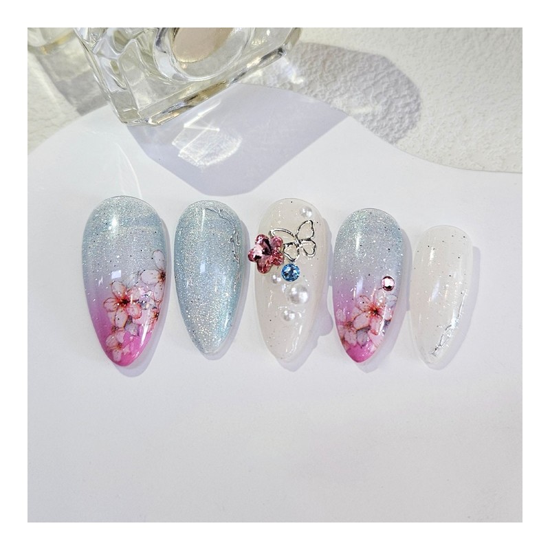 Blooming Handmade Nail Tips - Ballerina L / 블루밍 수제