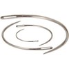 Curved Leather Sewing Needles, 4-Piece Set, Silver, Heavy Duty for