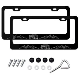 License Plate Frame,2 Pack Metal License Plate Frames Premium Aluminum Alloy Weather Proof fit for Ford Bronco