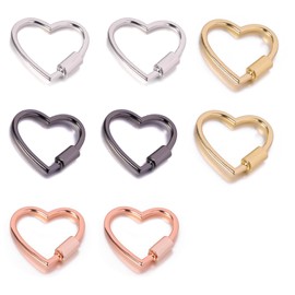 GEDEUBAN 8 PCS Cute Heart Carabiner, Cool Keychain Clip Hook Suitable for Camping Hiking Fishing Trips