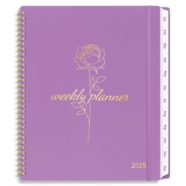 2025 Planner Weekly and Monthly, Calendar Planner with Monthly Tabs, 2025 Weekly Planner from Jan 2025 - Dec 2025, Weekly Monthly Planner with Spiral Binding- 8.5in x 11in, Purple