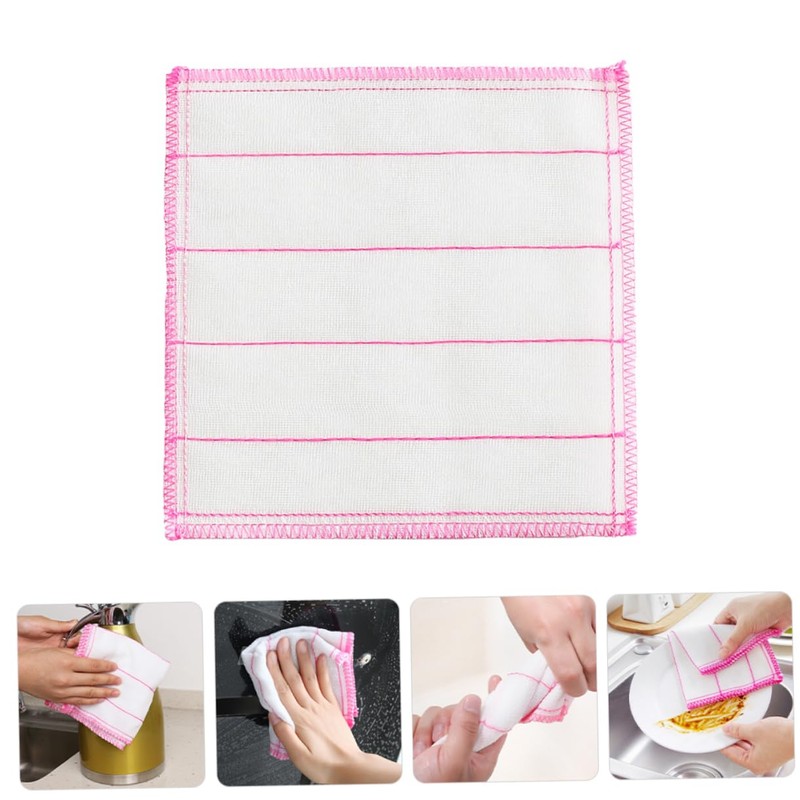 CHILDWEET 10 Pcs Reusable Kitchen Dish Towels Ultra Absorbent Gauze