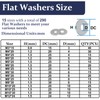 ZQZ 290Pcs Flat Washers, 304 Stainless Steel Fender Washers Assortment,