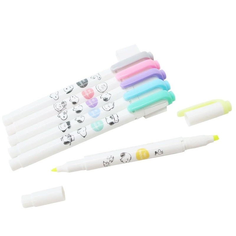 Kamio Japan ZEBRA Mild Liner 6 Color Set (301796 Snoopy)
