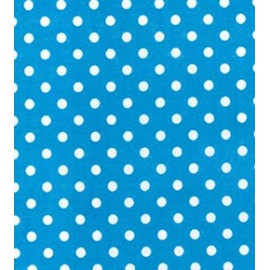 Printed Polycotton Craft Fabric Material - Polka DOTS ON Turquoise, 1Mtr 110cmx100cm