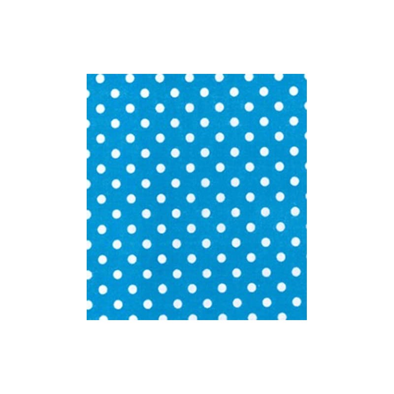 Printed Polycotton Craft Fabric Material - Polka DOTS ON Turquoise,