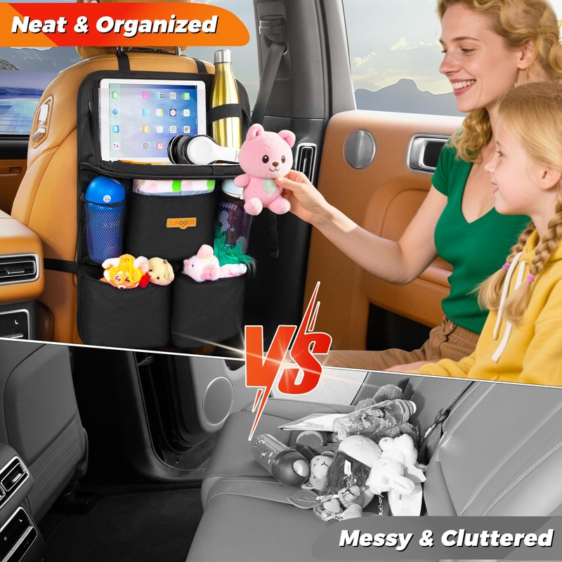 SURDOCA Backseat Car Organizer with Foldable Tray for Kids &