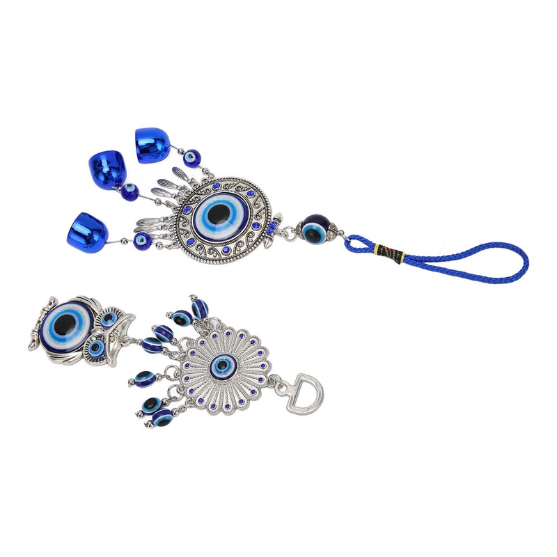 2pcs Blue Eye Owl Ornament Good Luck Attract Wealth Fashionable