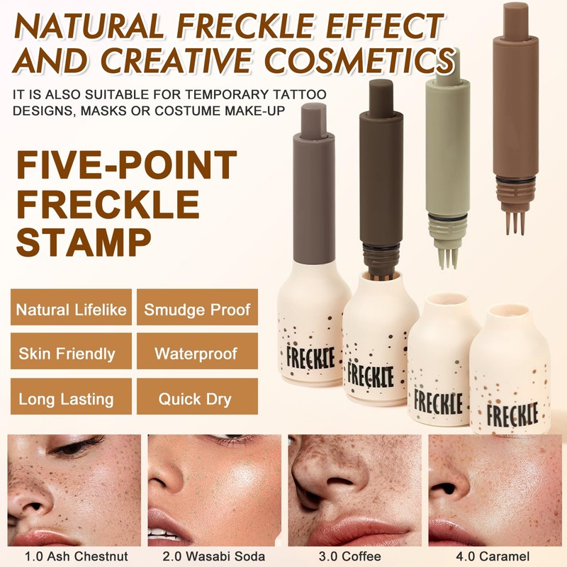 Sommersprossen Stempel, Natürliche Lebensechte Faux Sommersprossen Stift, Fake Freckle Stamp