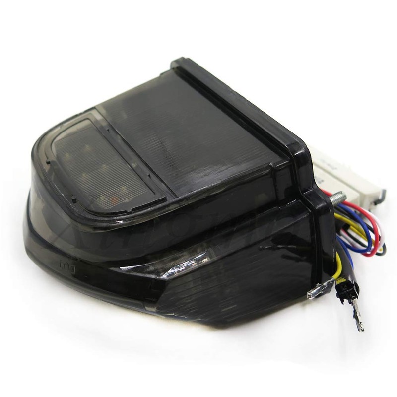 HASkulle Motorcycle Smoke Led Tail Light Brake Light with Integrated