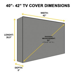 KHOMO GEAR Outdoor TV Cover - Panther Series - Universal Weatherproof Protector for 40-42 Inch TV - Fits Most Mounts & Brackets